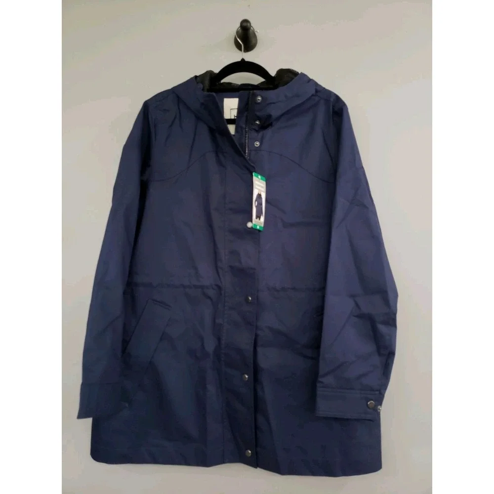NEW XL NAVY BLUE Hunter Womens Water-Resistant Cotton Smock Jacket Chore Utility